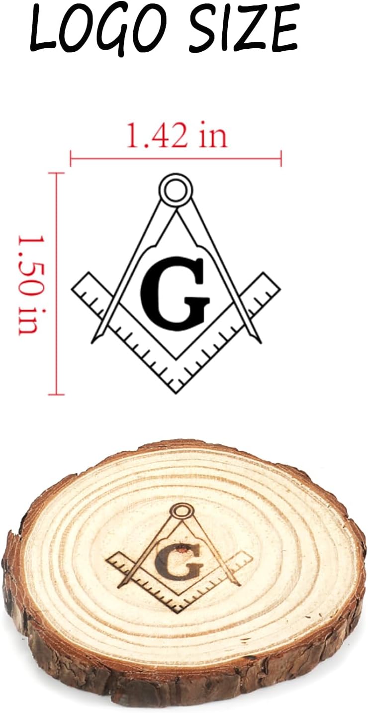 AIMOADO Masonic Branding Iron, 1 1/2" Brass Branding Iron Stamp for Hats Wood Leather - Image 2